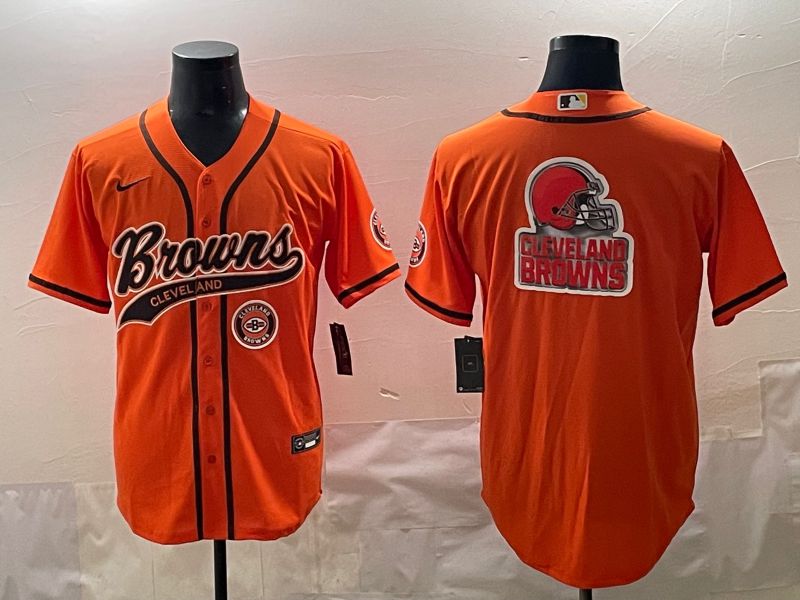 Men 2025 Cleveland Browns Blank Orange Joint Name Nike Limited NFL Jersey style 5